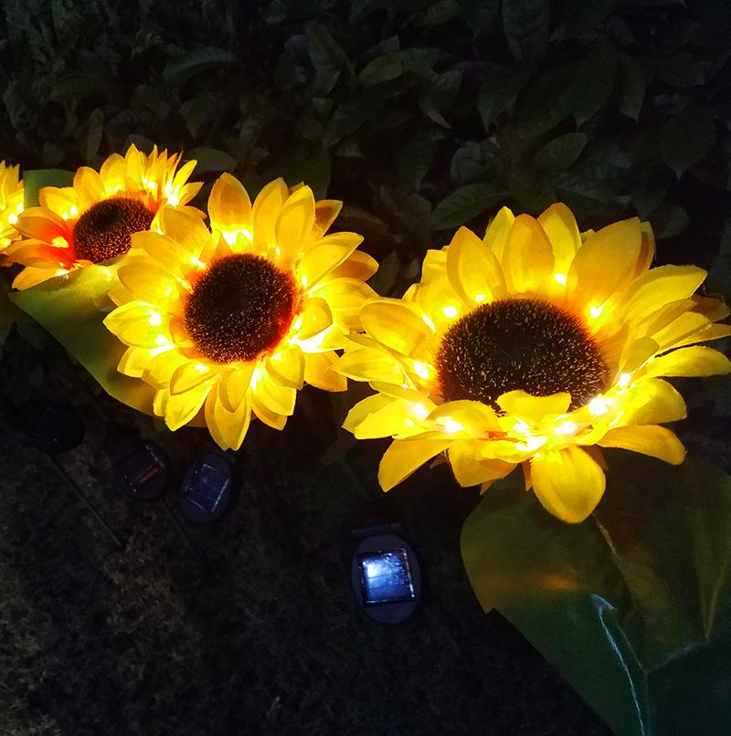 2pack/box Garden Light Sunflower Garden Decorative Outdoor Light Waterproof Ground Solar Light for Home