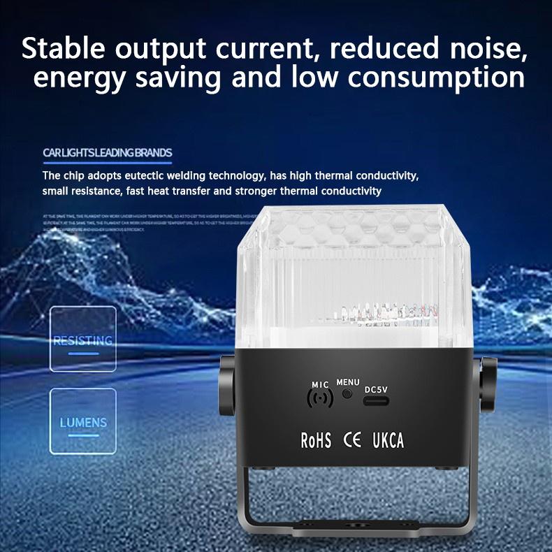 Портативный RGB светодиодный сценический проектор с дистанционным голосовым управлением для домашней вечеринки, KTV, дискотеки, свадебного украшения и праздничного освещения