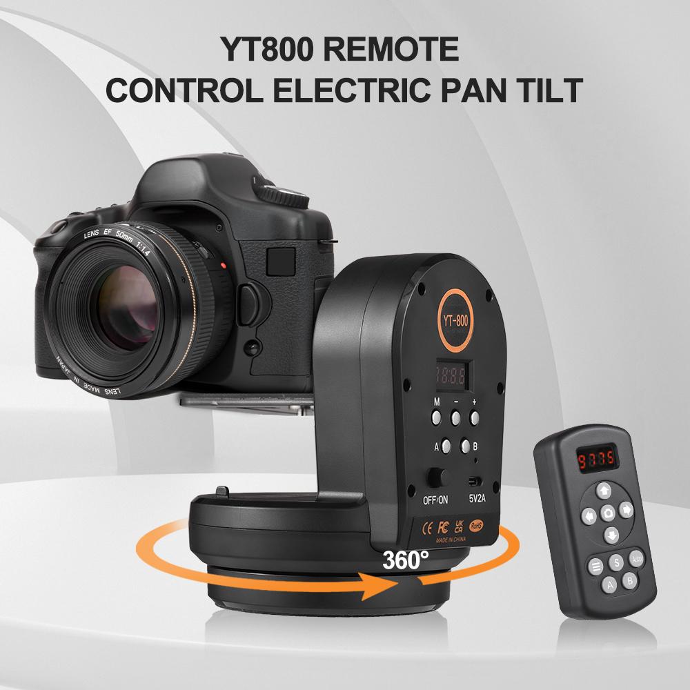 Motorized Pan Tilt Head 2 axis Panoramic Head Electric PTZ Ball Head 1kg 2.2lbs Load Capacity 7 Levels Adjustable Speed