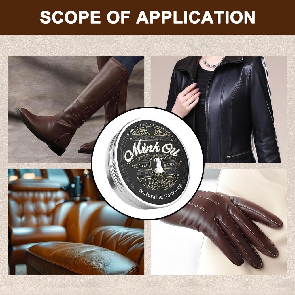 100g Mink Oil For Leather Boots Leather Care Cleaner Conditioner Soften And Restore For Boots Shoes Clothing