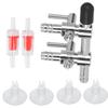 Aquarium Check Valve Fish Tank Oxygen Tube Suction Cups Set Aquarium Accessories2 Way Stainless