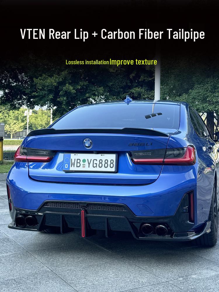 Комплект переднего сплиттера и бампера для BMW 3 серии 20-25 - Черный MP
