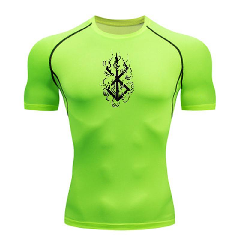 Anime Men's Compression Shirt Fitness Sport Running Tight Gym TShirts Athletic Workout Quick Dry Tops Tee Summer Top Y2k