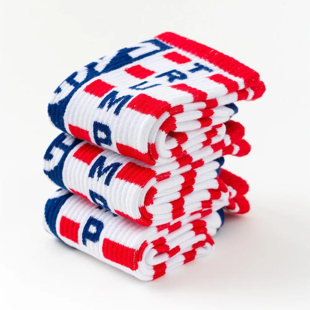 Funny President Donald Trump Socks Men Trump Flag Maple Socks Compression Socks Streetwear Hip Hop