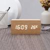 Деревянный будильник Yousheng с большим светодиодным экраном, легко читаемый, затемняемый, цифровой будильник с функцией повтора и дисплеем температуры