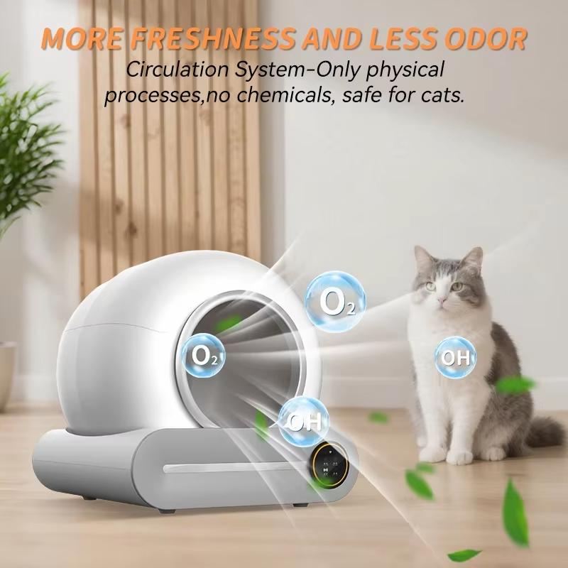 Tonepee fully automatic intelligent cat litter box self-cleaning Arenero Gato Gato 65L application controls pet cat toilet mat tray deodorizer