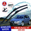 For Alfa Romeo 147  2000-2005 Car Windshield Wiper U-type Soft Rubber Frameless Bracketless Car Wipers 22"+16"