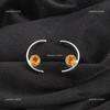 Round Citrine Gemstone Stud Post Mothers Gift New Earrings 925 Sterling Silver EE-145-16