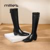 Премиальные кожаные ботфорты Millies с плюшевой подкладкой