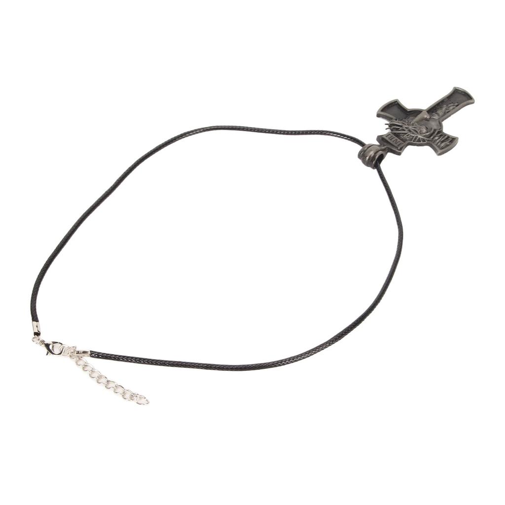 Cross Face Pendant Necklace Vintage Hypoallergenic Stainless Steel Christ Necklace for Men
