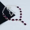 Amazing Kashmir Ruby Gemstone Handmade 925 Sterling Silver Necklace, Kashmir Ruby Silver Necklace For Wife, Unisex Necklace, Wadding Gift