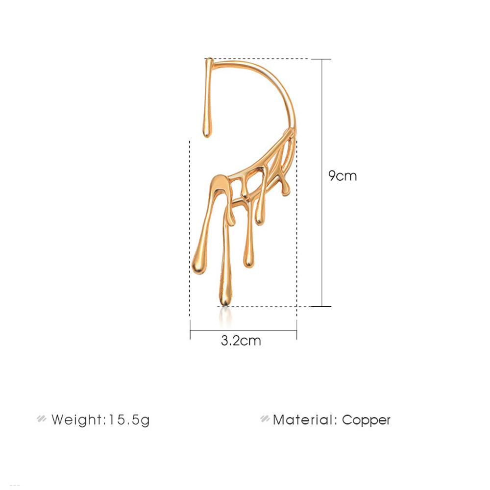 Хип-хоп необычный гиперболический панк капающая серьга-крючок для левого уха с эффектом расплавленной лавы висячие серьги-клипсы