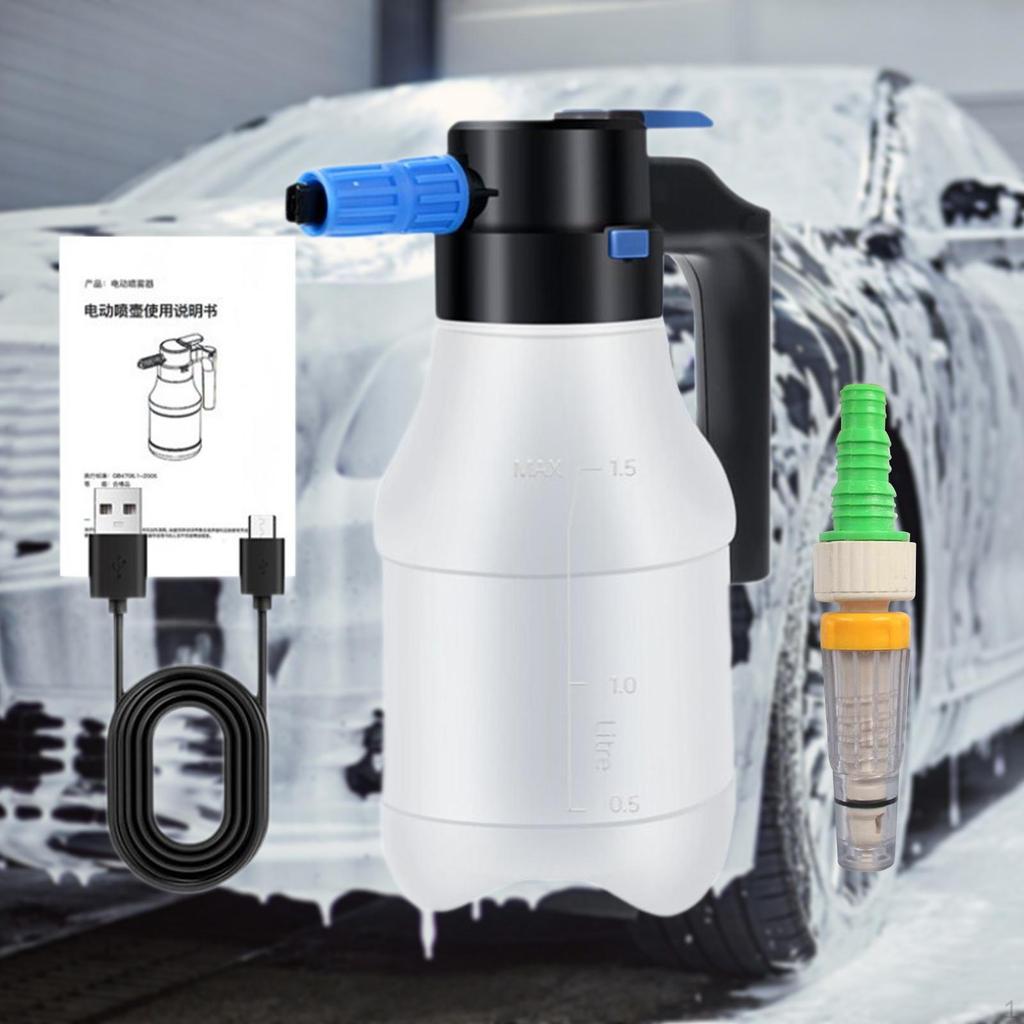 1.5L Car Automatic Electric Foam Sprayer Set Rechargeable Labor Saving Handheld 28x11.5cm for
