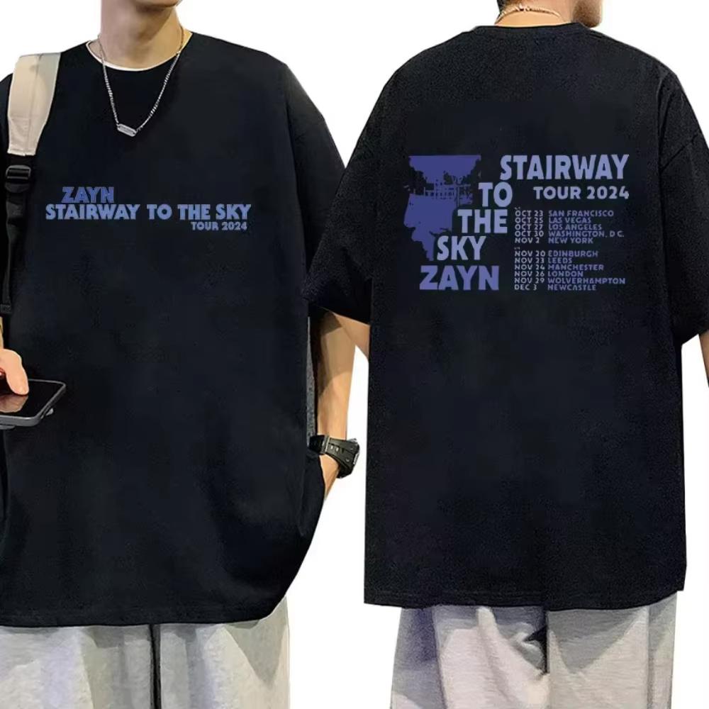 Футболка Zayn Malik 2025 Stairway to the Sky Tour, 100% Хлопок, Графическая Футболка, Повседневная Уличная Одежда для Фанатов и Ежедневной Носки, Мужская и Женская Футболка