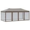 Foldable Party Tent with Side Walls Taupe 3x6 m
