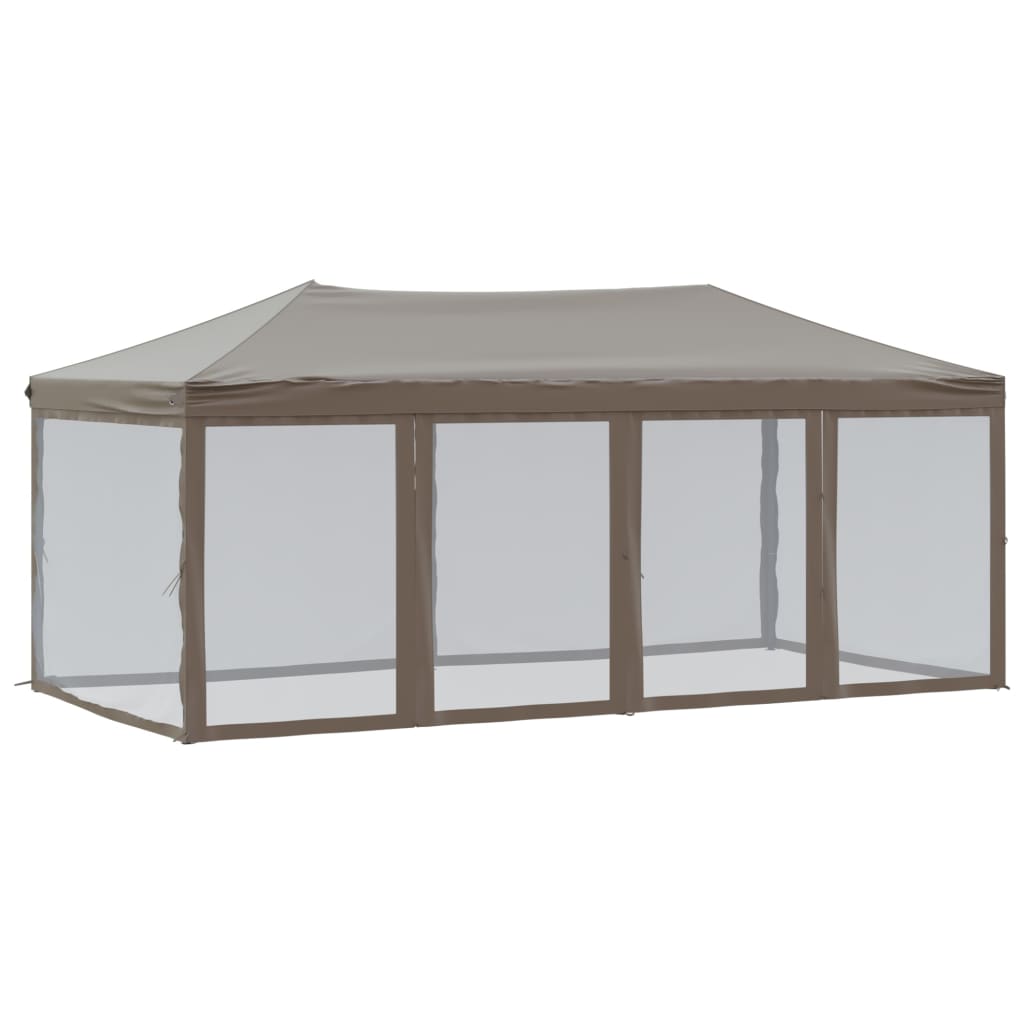 Foldable Party Tent with Side Walls Taupe 3x6 m