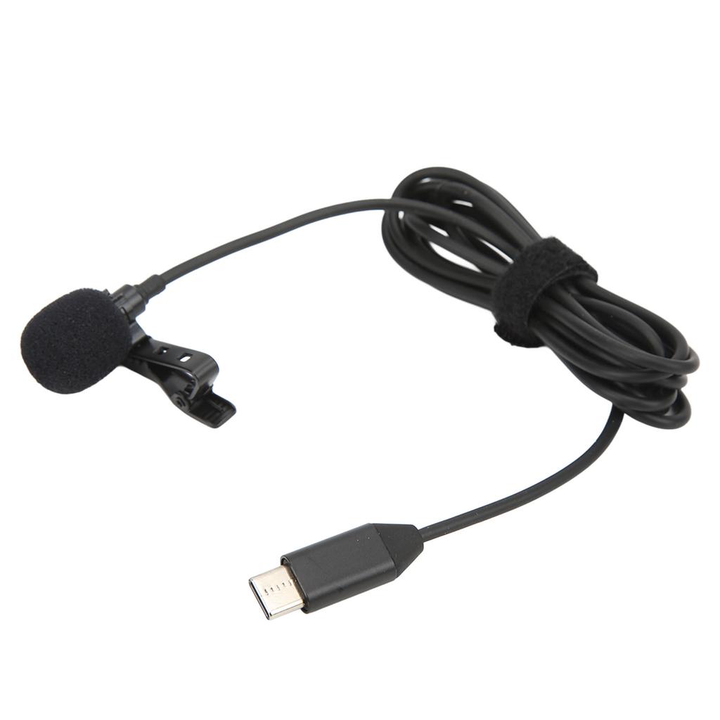 Wireless Lavalier Microphone ‑34dB Metal Lapel Mic for Insta360 ONE R Type C Smartphone 1.5M