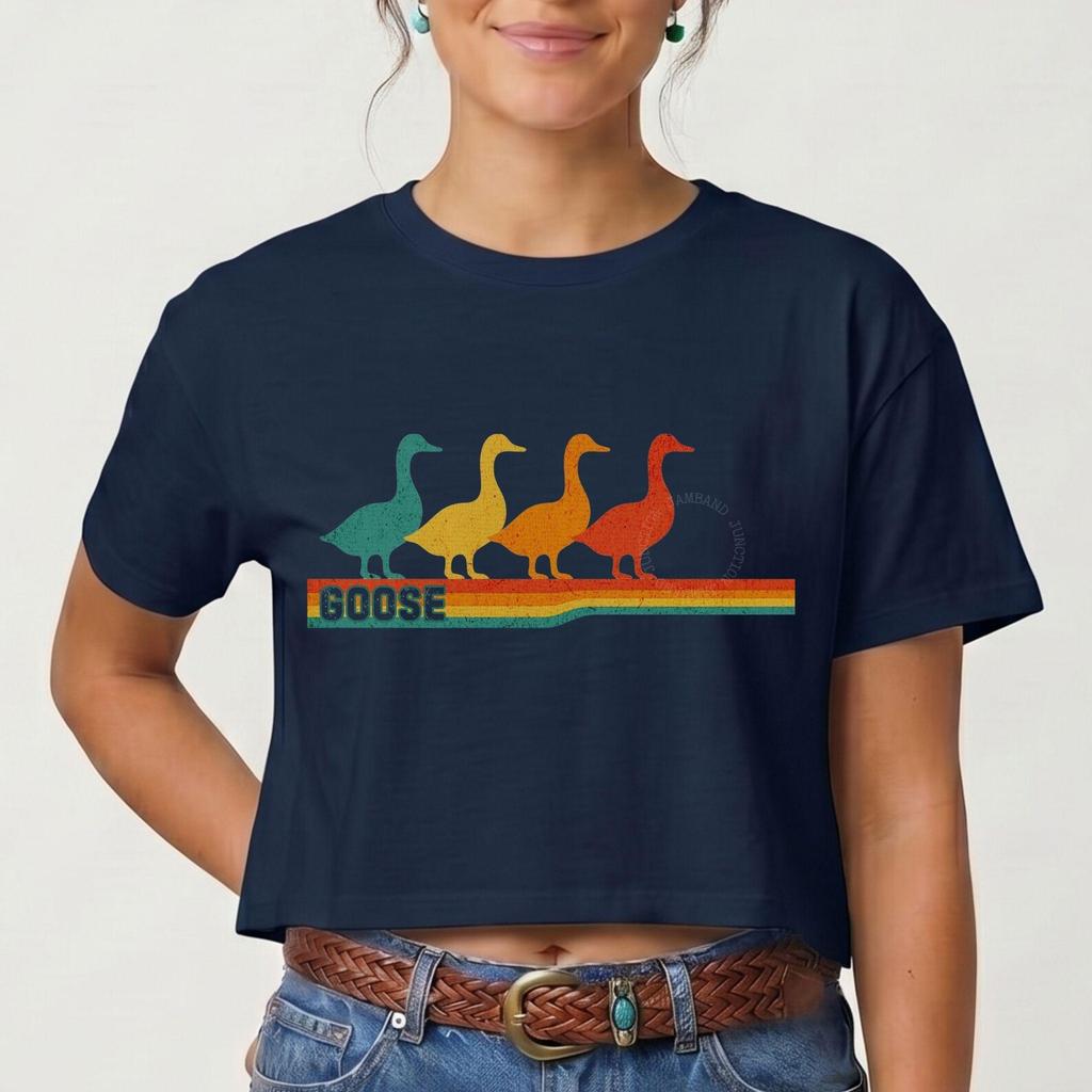 Goose the Band Women's Cropped Tee | Retro Geese Shakedown Lot Style Ladies Crop Top