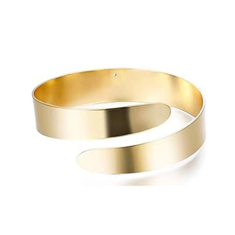 Геометрический металлический набор браслетов: Преувеличенные браслеты-манжеты с листьями, открытый дизайн, шесть штук