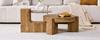 [Separable Coffee Table Set] MDF Wood-Look + 0.6 cm Brown-Tinted Safety Glass - Combined as a Coffee Table / Split into Two Side Tables.