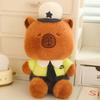Cute police capybara doll plush toy capybara turned into bee doll children's company soothing doll