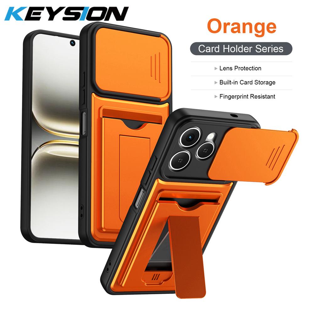 KEYSION Чехол-кошелек с держателем для карт для TECNO Spark 40 4G, с защитой выдвижной камеры, подставкой, противоударный чехол для Spark 40 4G