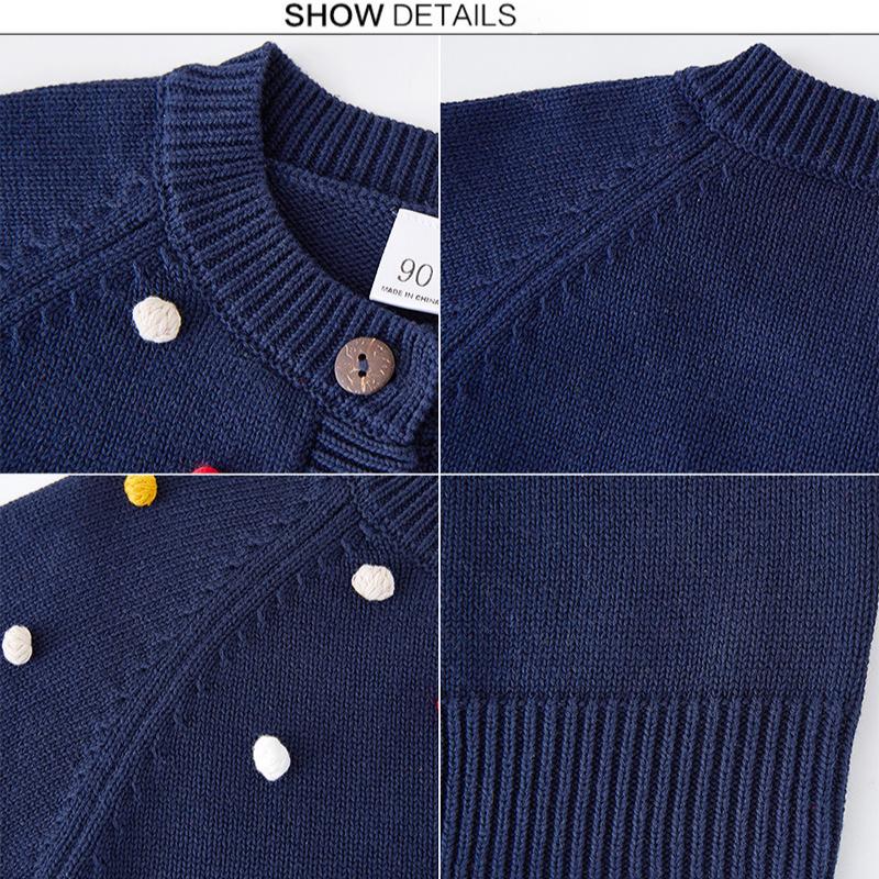 Детская одежда на весну и осень, детский вязаный кардиган с круглым вырезом, цветной вязаный кардиган для девочек, хлопковый свитер, кардиган, куртка