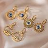 Rare Titanium Steel Zircon Devil's Eye Pendant Earrings for Female INS Advanced Versatile Earrings New