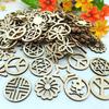 20pcs Wood  Cut Embellishment Hollow Out Wooden Flower Shape Wood Discs Unfinished Wood Cutout For Arts Crafts Decorations