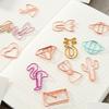 8pcs/set Creative Design Pink Color Paper Clip Kittten Heart Bow Shape Snack Seal Photocard Package Pin Cute Bookmark Tab
