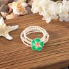 Bohemian vacation style egg flower necklace earrings set ins niche flower soft pottery color collarbone chain tide