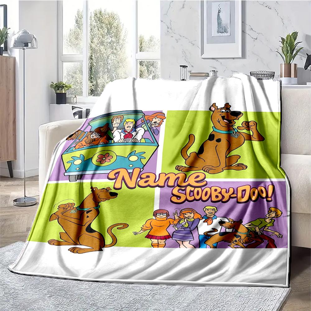 Custom Name Scooby-Doo Theme Printed Blanket - Perfect for Couch, Bed, Travel & Outdoor Use | Machine Washable, Cozy & Durable.