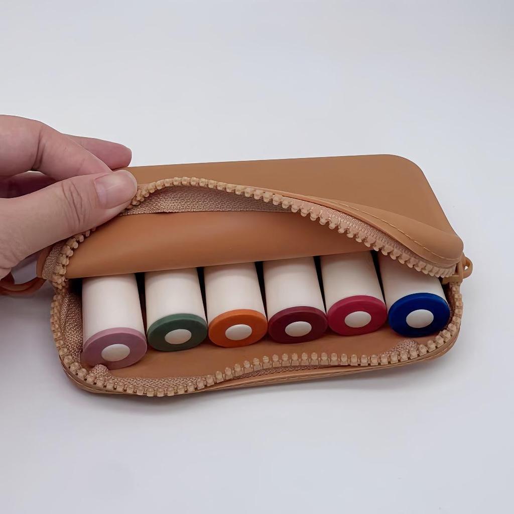 Силиконовая квадратная косметичка на молнии: Портативное водонепроницаемое хранилище для ID и паспорта, маленькая сумочка, кошелек для монет