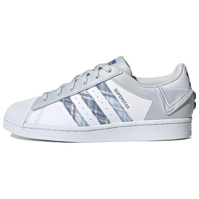 Оригинальные кроссовки Superstar с низким верхом Женские кроссовки Белые Джинсово-синие IG3005