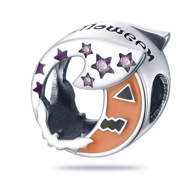 Новый Хэллоуин Черепа Призраки 100% Стерлингового Серебра 925 пробы Ведьма Мумия Подвеска Оригинальный Модный Браслет Ювелирные Изделия Своими Руками