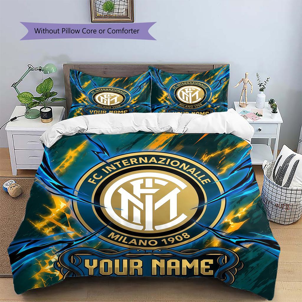 Custom Name Inter Milano Pattern Bedding Quilt Set Home Decoration Gift (1 * duvet cover + 2 * pillowcase without core)