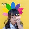 Красочная повязка на голову с декором в виде солнечных цветов, эластичная дизайнерская детская повязка для волос, рождественский макияж, ежедневные вечерние аксессуары для волос