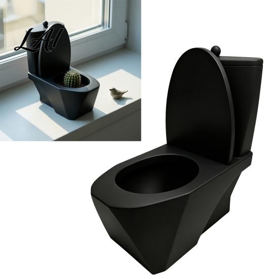 Decorative Planter for Office Toilet Shaped Flower Pot 3D Printed with Storage Funny Garden Accessory Tank Creative Plant Pot Desk And Bathroom