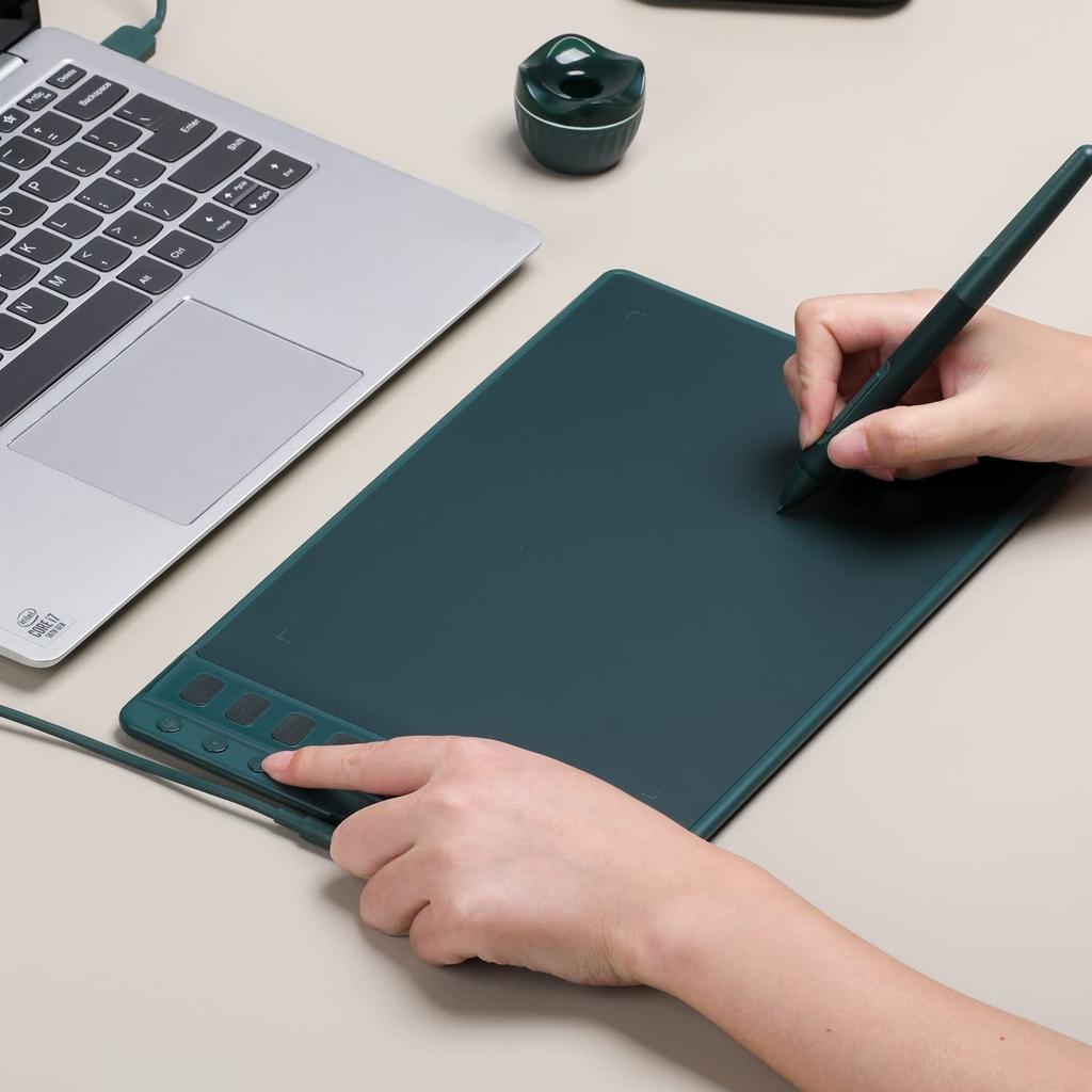 Планшет HUION Pen Планшет Inspiroy 2 дюйма Полностью обновленное перо PW110 Можно задать до 24 сочетаний клавиш Включает 1 кнопку-колесо Значительно улучшает