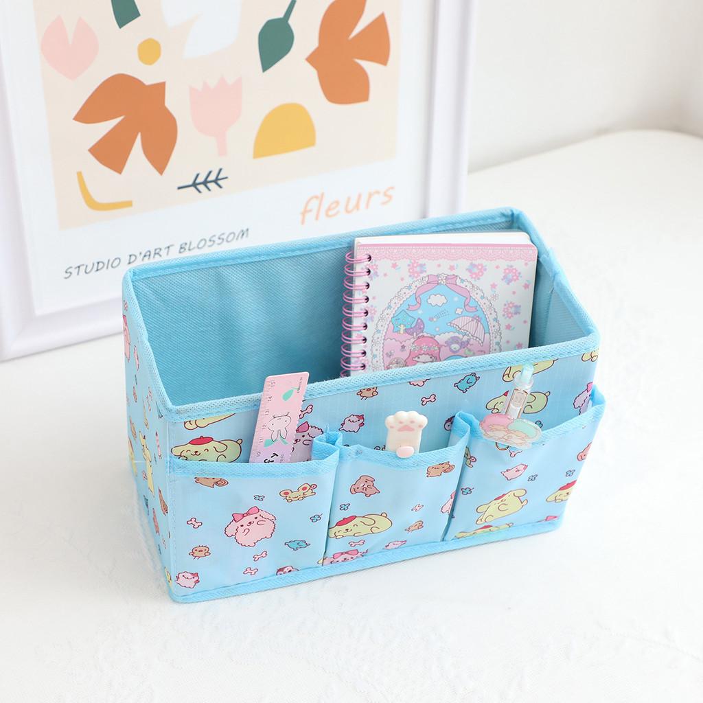 Hello Kitty Kuromi Pochacco Pattern Multi Pocket Foldable Desktop Storage Box For Bedroom And Office Organization