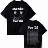 Oasis Live 25 Tour T-Shirts Women Summer Casual O-Neck Short Sleeve Tees Fans Gift Boys Clothes Girls Oversize Clothes 2025 Y2K