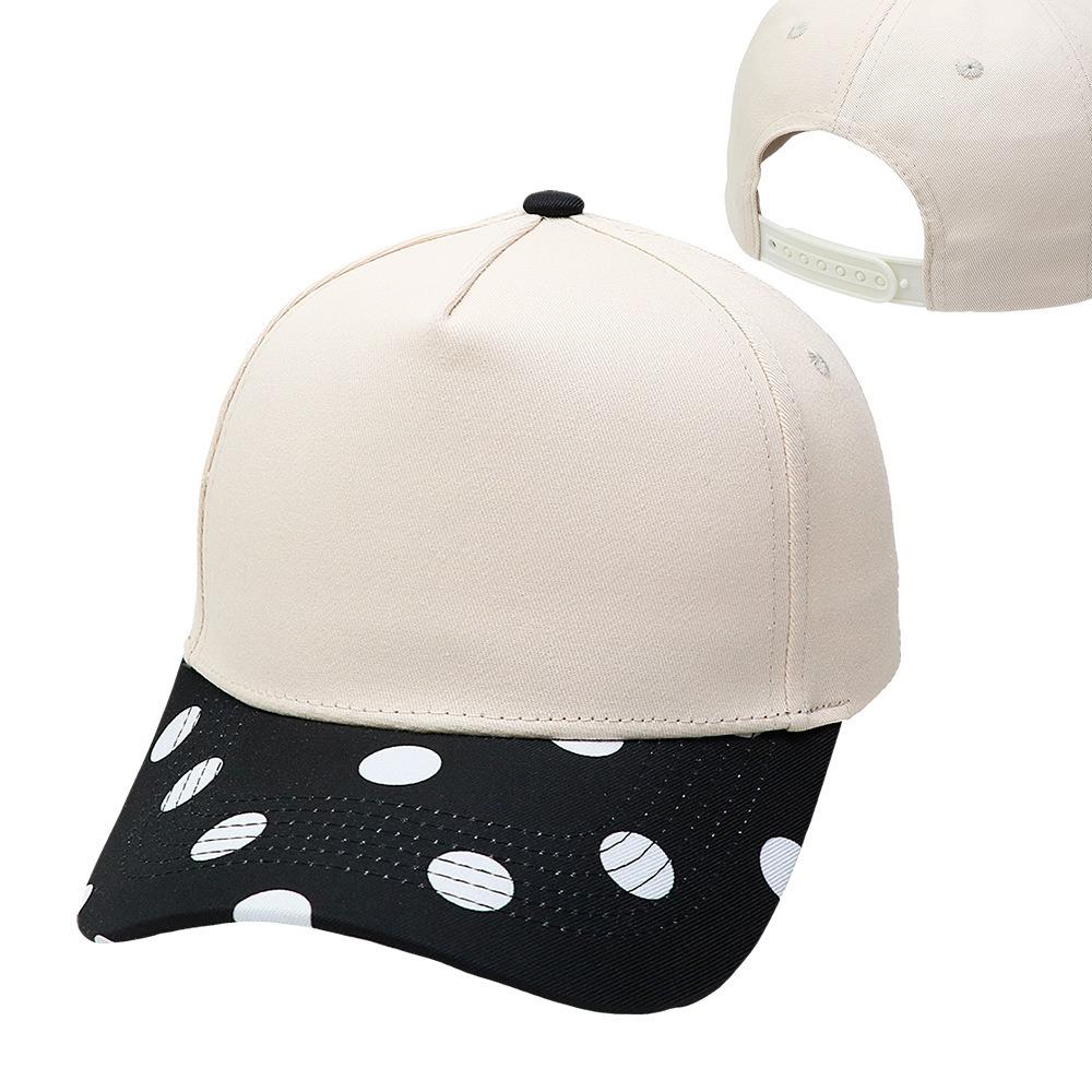 Cotton Polka Dot Baseball Cap Creative Printed Peaked Cap Casual Sun Hat Summer