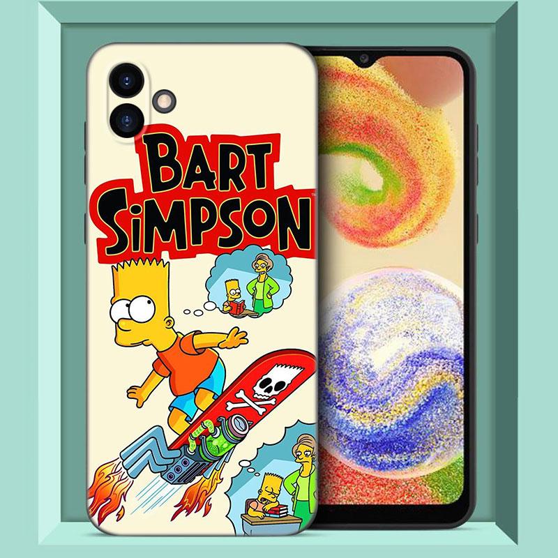 The Simpsons Black Silicone Phone Case For Samsung Galaxy A01 A03 Core A04 E A02 A05 A10 A20 A21 A30 A50 S A6 A8 Plus A7 2018