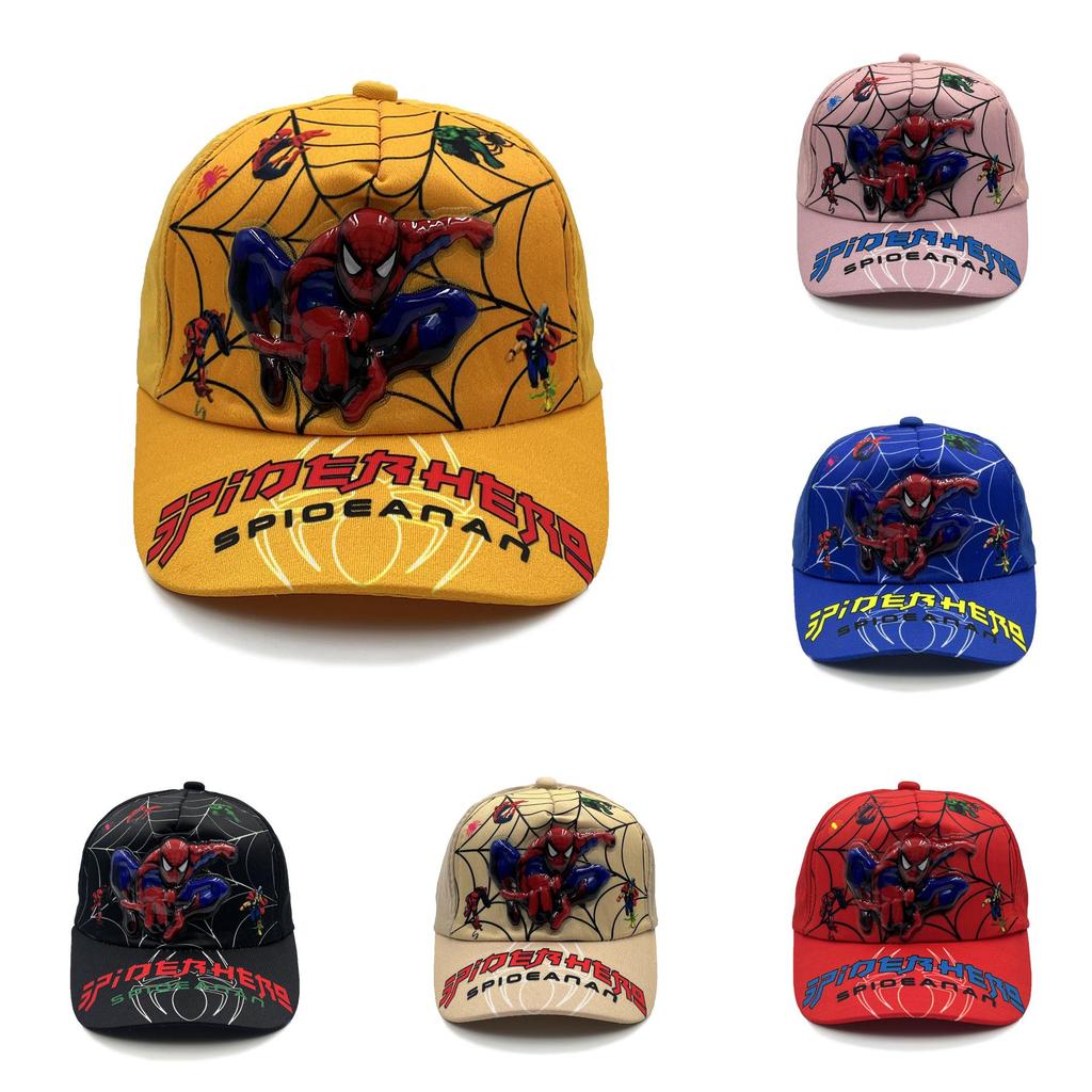 Childrens Cartoon Spider Man Pattern Baseball Cap With Short Brim For Summer Indoor Outdoor Kids
