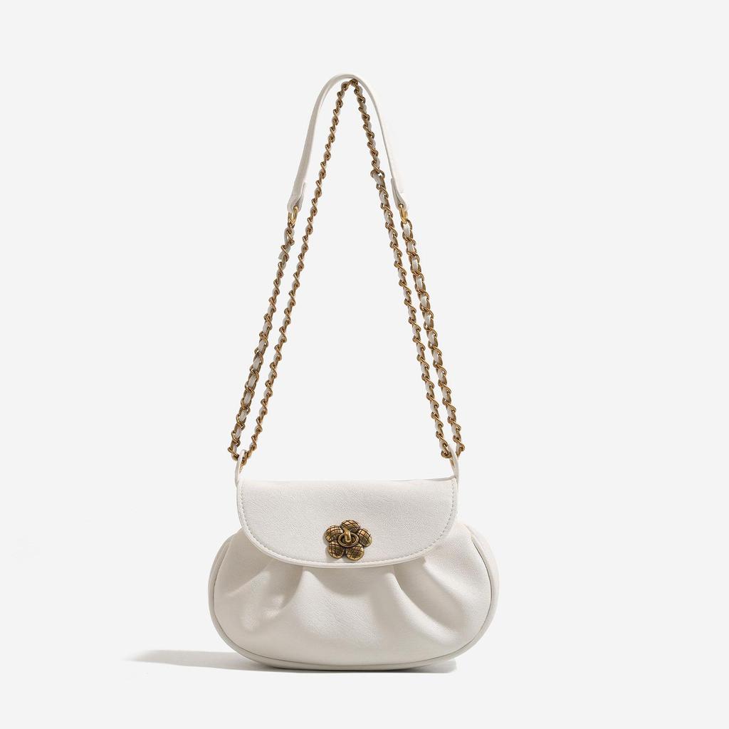 Small Niche Design Chain Pig Bag, New Pleated Fashionable Handbag, Versatile Single Shoulder Crossbody Bag