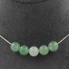 Stones and Minerals. Necklace with 5 Aventurine Beads 8 Mm. Stainless Steel Chain Necklace Women Men. Customizable Size.