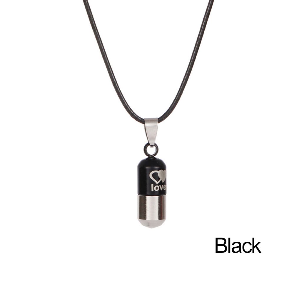 Ювелирные изделия кожаная цепочка флакон духов LOVE капсула ожерелье мини футляр для таблеток кулон в виде бутылки желаний