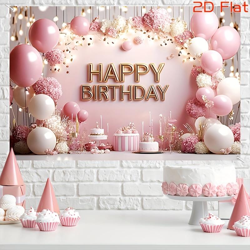 1 piece of rose-gold polyester fabric birthday greeting backdrop no electricity required