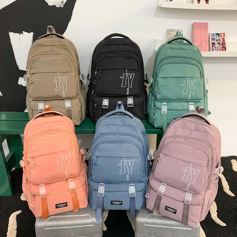 Школьный рюкзак для средней школы, женский рюкзак с буквенным принтом, большой вместимости, дорожный рюкзак