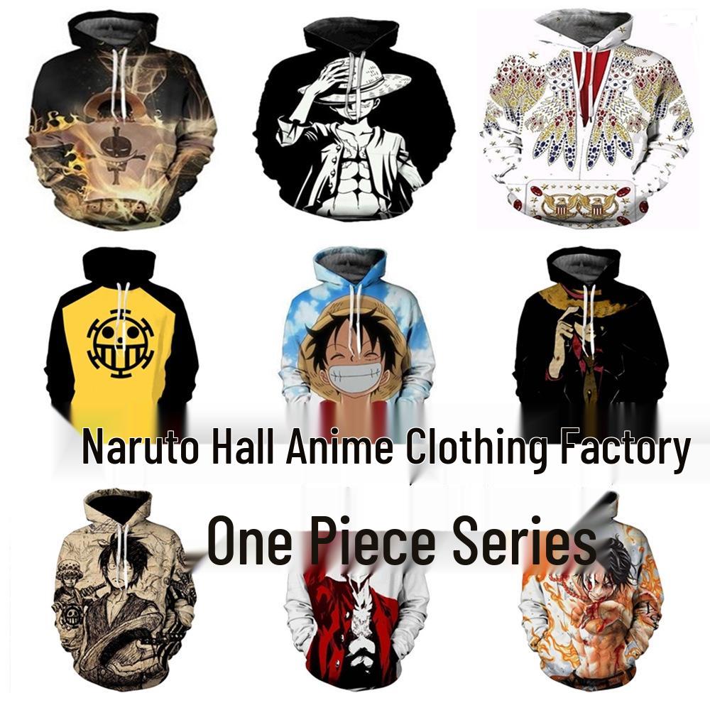 Худи на молнии с 3D-принтом из аниме One Piece 2021 года для мужчин